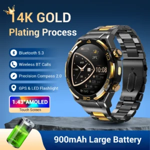 IOWODO Men's/Women's W90Pro GPS Smartwatch with Flashlight